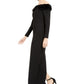 Calvin Klein Women's Long Sleeve Maxi Sheath Formal Dress Black Size 6