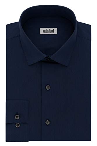 Kenneth Cole Men's Big and Tall Solid Dress Shirt Blue Size 3XL