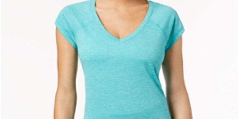 Ideology Women's Rapidry Heathered Performance T-Shirt Blue Size Small