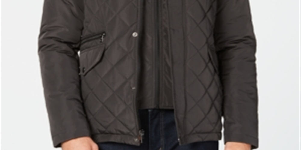 Calvin Klein Men's Quilted Lightweight Coat Gray Size Medium