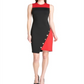 Tommy Hilfiger Women's Colorblocked Asymmetrical Dress Black Size 14