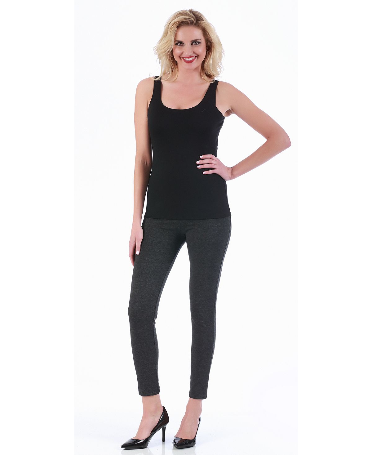 Instant Figure Women's Scoop Neck Tank Top Black Size M