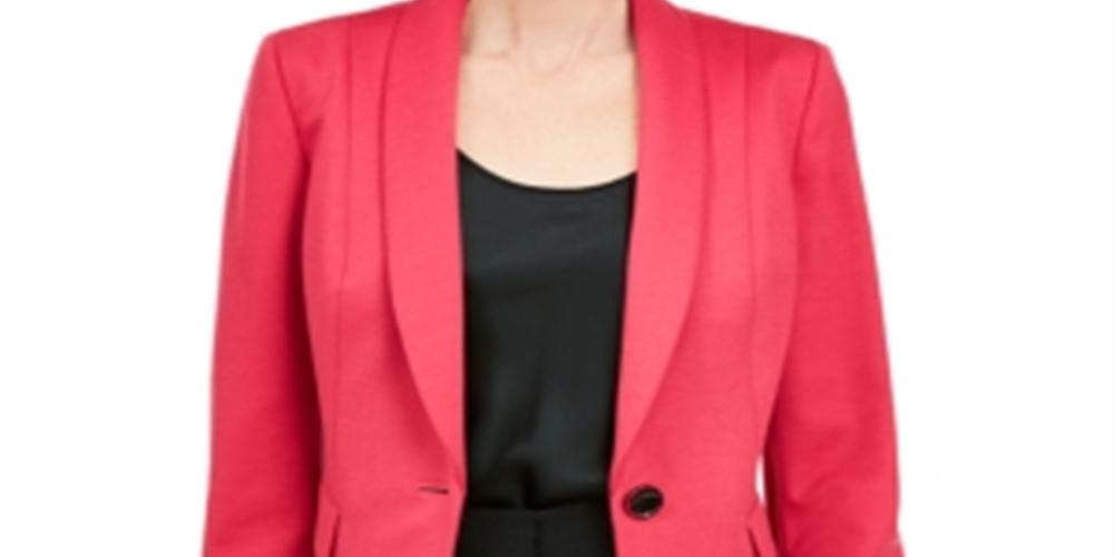 Kasper Women's  Petite Shawl-Collar Single-But Lipstick Pink Size 2P