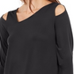 Alfani Women's Asymmetrical Cut Out Top Black Size Petite XL