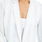 INC International Concepts Women's Striped Blazer Wear to Work Jacket White Size Large