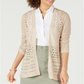 Charter Club Women's Open Stitch Cardigan Completer Sweater Brown Size Large