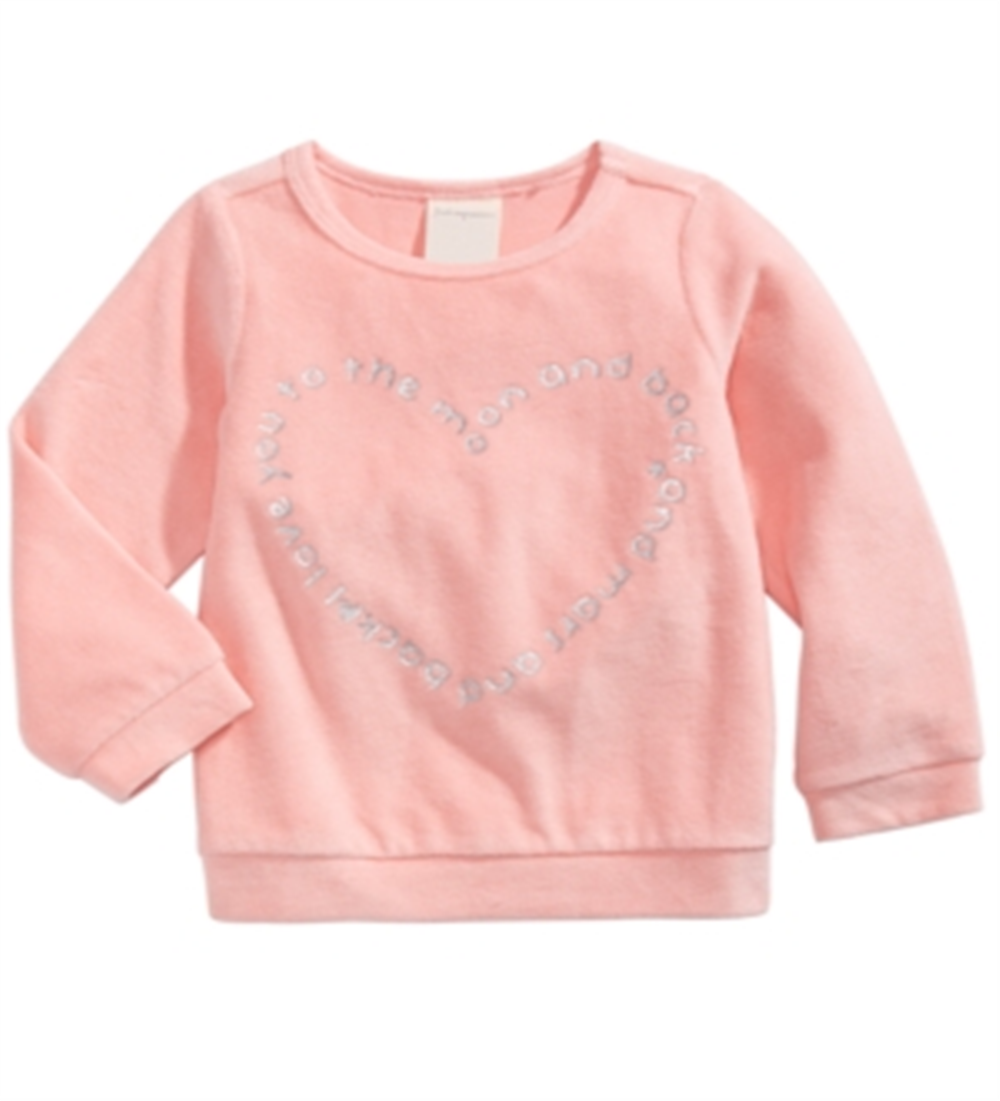 First Impressions Toddler Girls Heart-Print Velour Top Pink Size 3T
