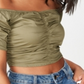 Cotton on Women's Miranda Rouched Top Green Size M
