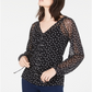 INC International Concepts Women's  Printed Lace-up Top  Black Size 2XL