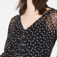 INC International Concepts Women's  Printed Lace-up Top  Black Size 2XL