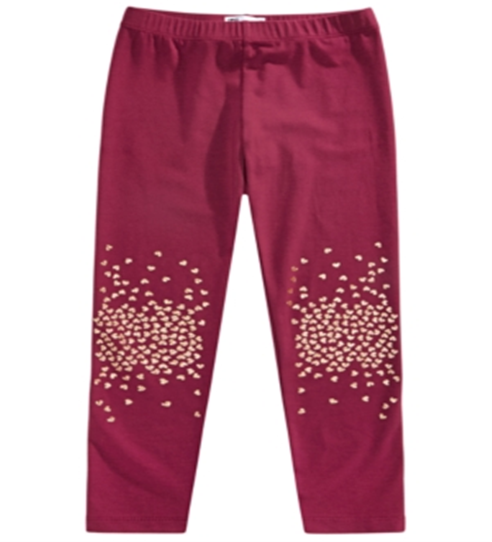 Epic Threads Little Girl's Glitter Knee Leggings Red Size 5