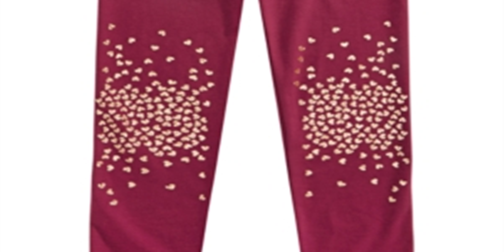 Epic Threads Little Girl's Glitter Knee Leggings Red Size 5