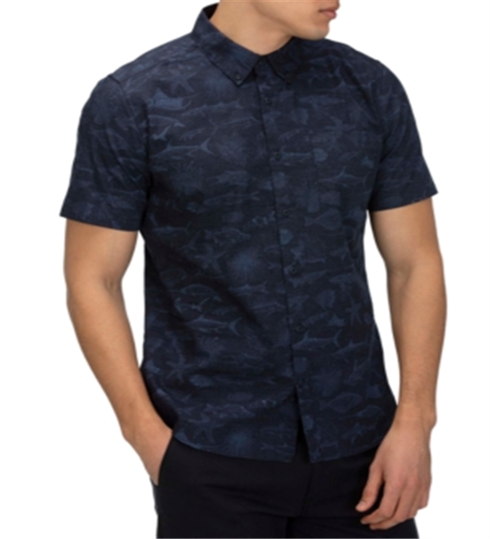 Hurley Men's Gone Fishin' Shirt - Obsidian Blue Size L