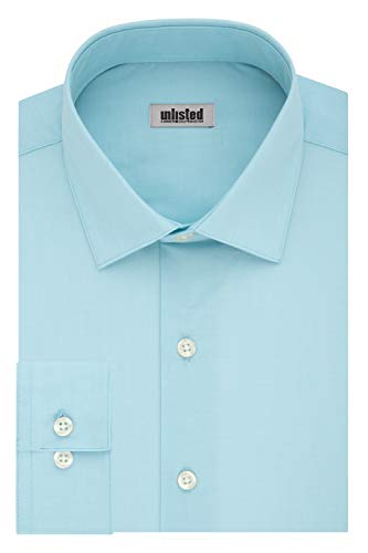 Kenneth Cole Men's Slim Slim Fit Spread Collar Dress Shirt Blue Size M
