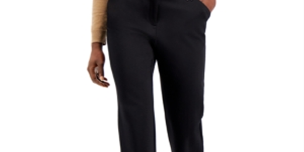 Alfani Women's Solid Casual Trouser Pants Black Size 8