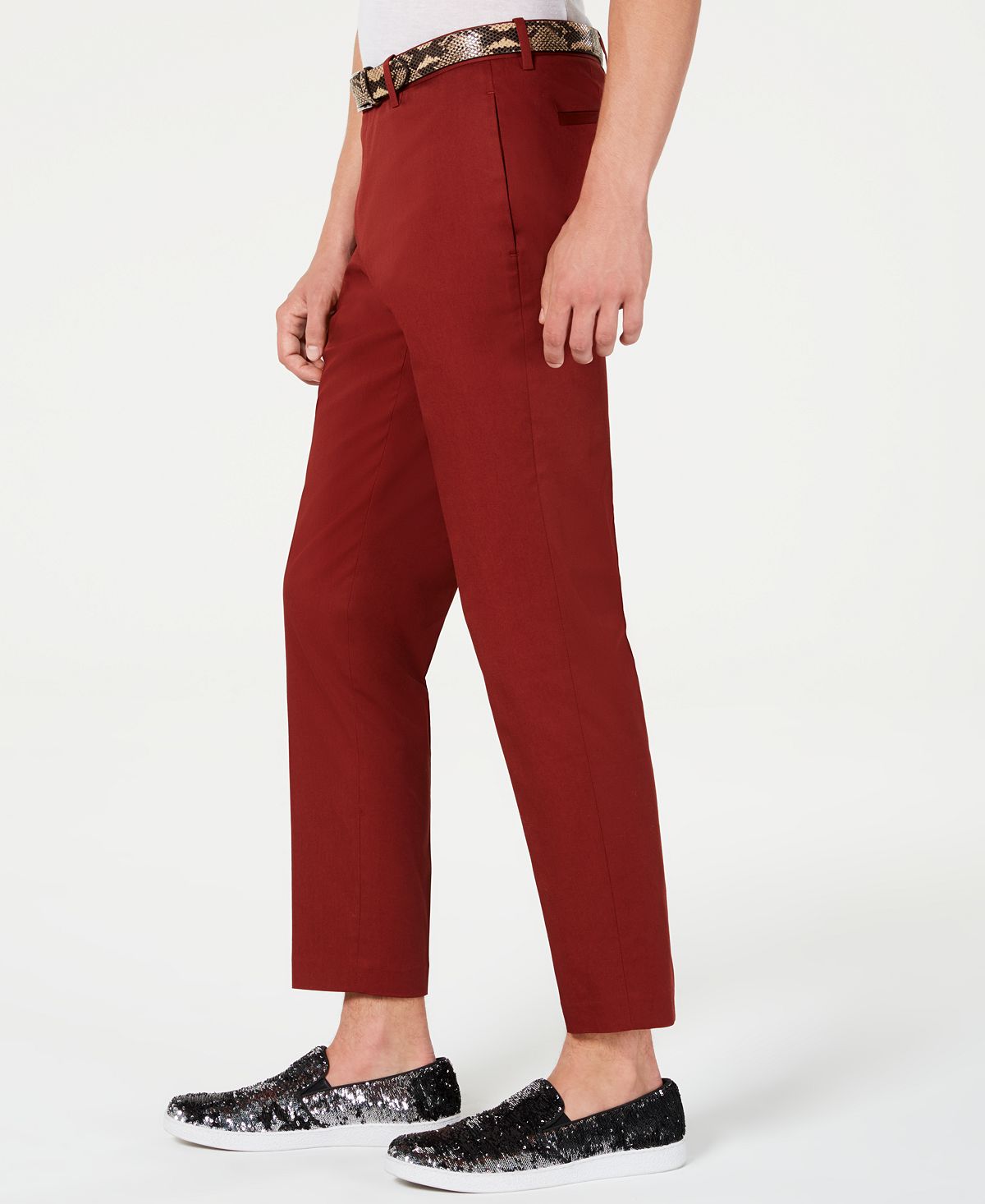 INC International Concepts Men's Slim Fit Brick Pants Brown Size 32X32