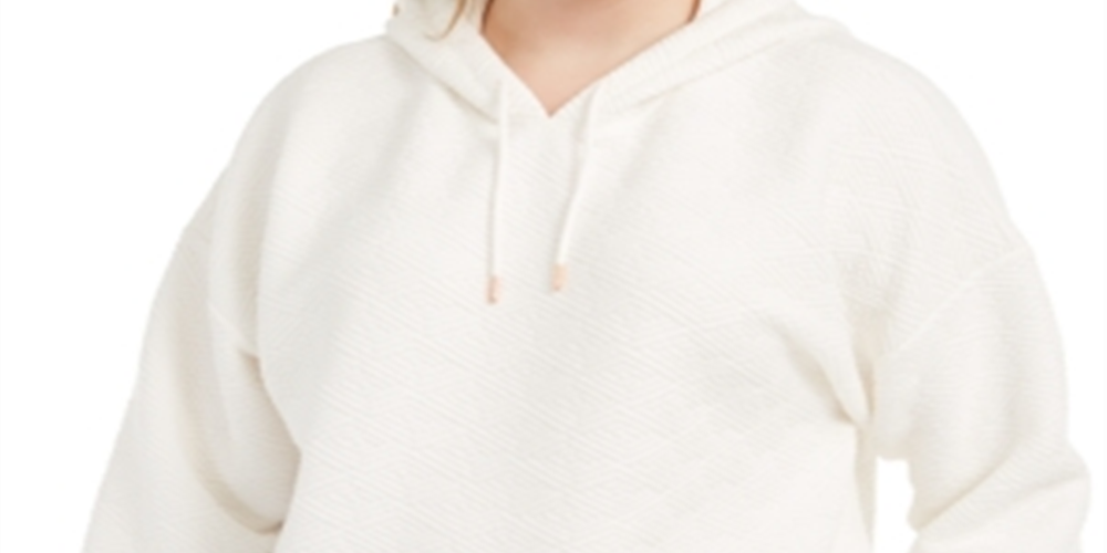 Ideology Women's Warm up Side Zip Hoodie White Size 3X