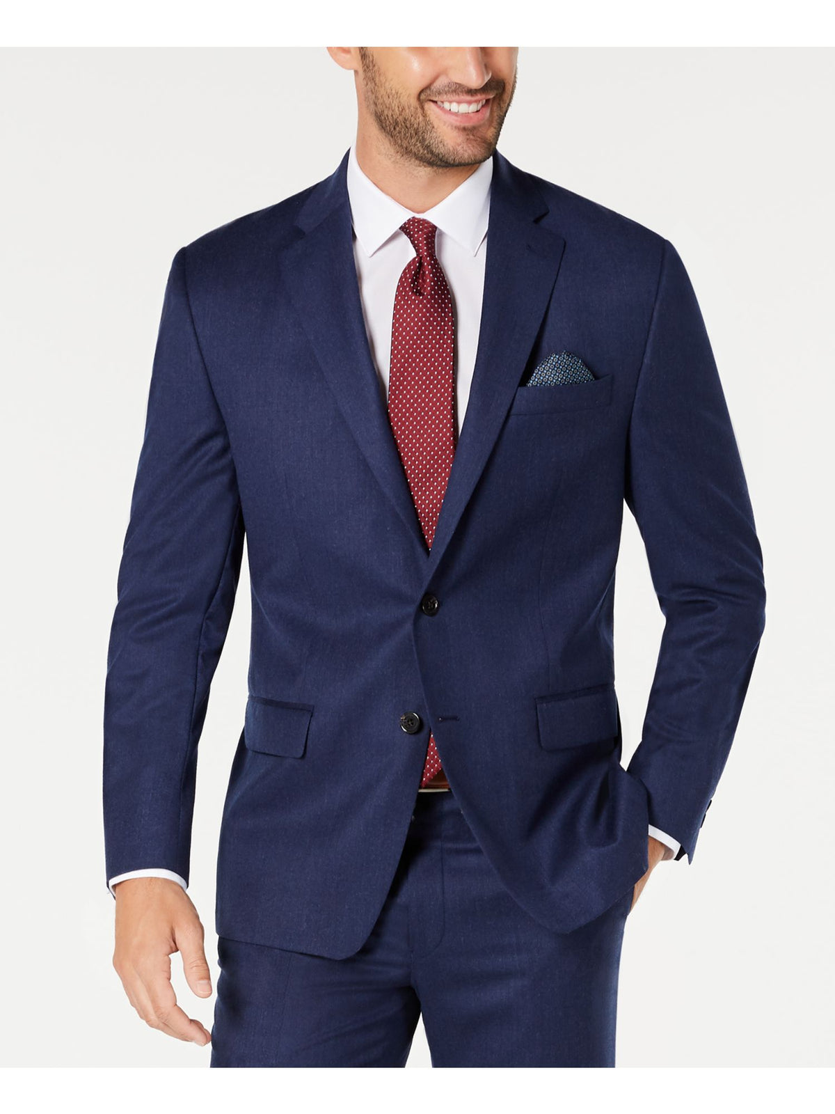 Ralph Lauren Men's Single Breasted Heather Blazer Blue Size 46
