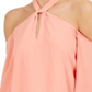 Bar III Women's Keyhole Cold Shoulder Top Orange Size X-Small