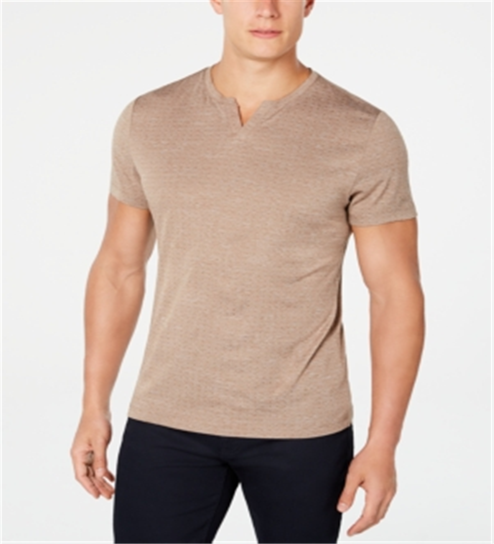 Alfani Men's End On End Dot T-Shirt Brown Size Small