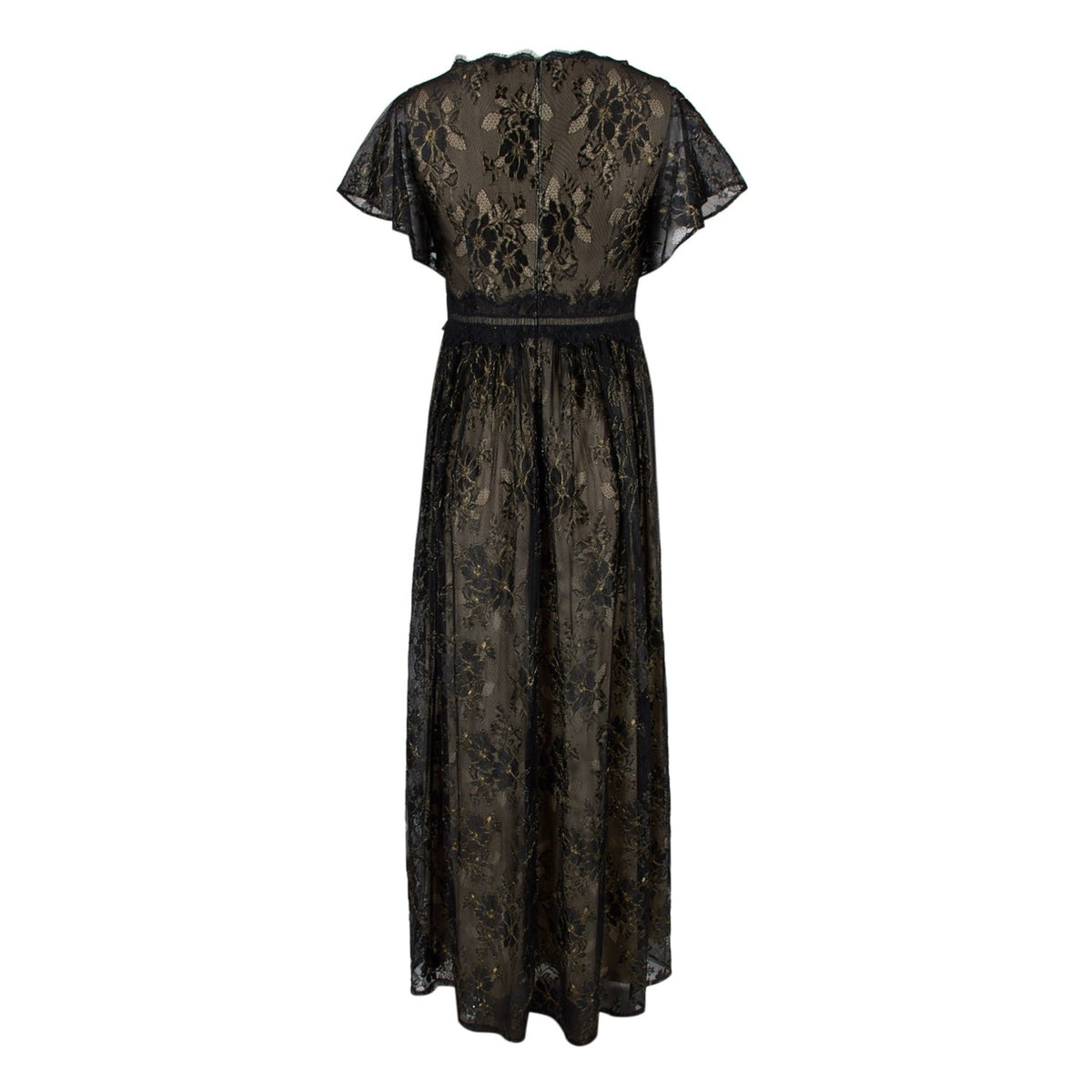 Adrianna Papell Women's Metallic Lace Long Dress Black Size 10