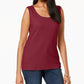 Karen Scott Women's Scoop-Neck Cotton Tank Top Red Size M