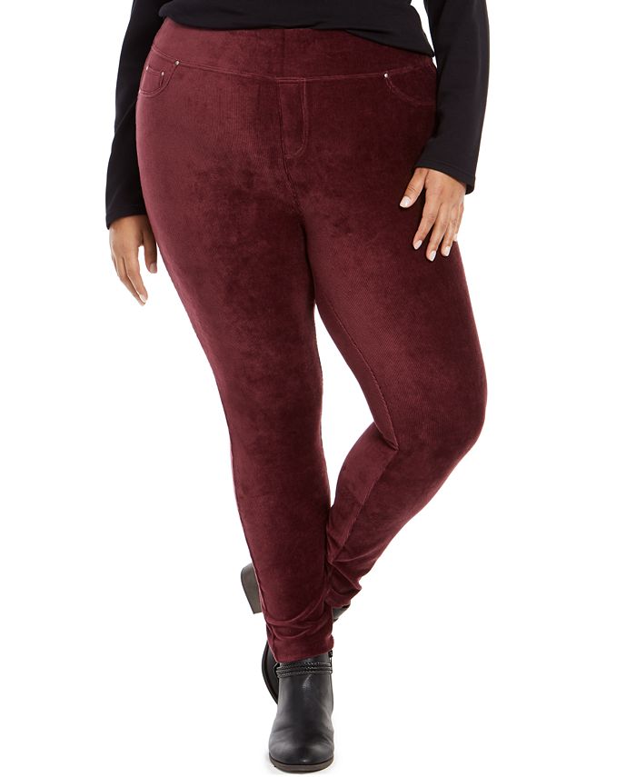 Style & Co Women's Plus Corduroy Leggings Purple Size 0X