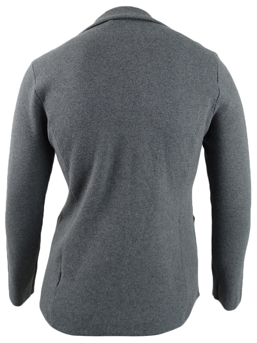 Ralph Lauren Women's Knit Cotton Blazer Gray Size Petite Small