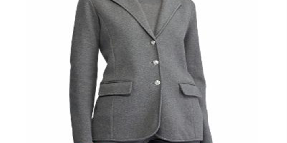 Ralph Lauren Women's Knit Cotton Blazer Gray Size Petite Small