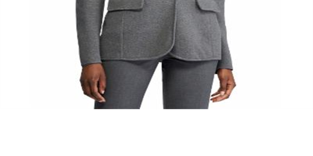 Ralph Lauren Women's Knit Cotton Blazer Gray Size Petite Small