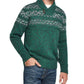 Weatherproof Vintage Men's Jacquard Shawl Collar Sweater Green Size XX-Large