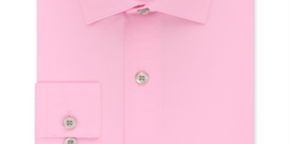 Kenneth Cole Men's Slim Fit Solid Dress Shirt Pink Size -L 16-16/5