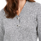 Karen Scott Women's Petite Hardware-Trim Cotton Henley Sweater Natural Size Petite Large
