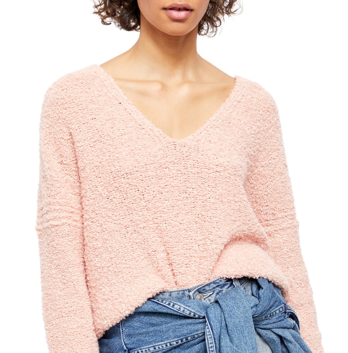 Free People Women's Finder Keepers V-Neck Sweater Orange Size X-Small