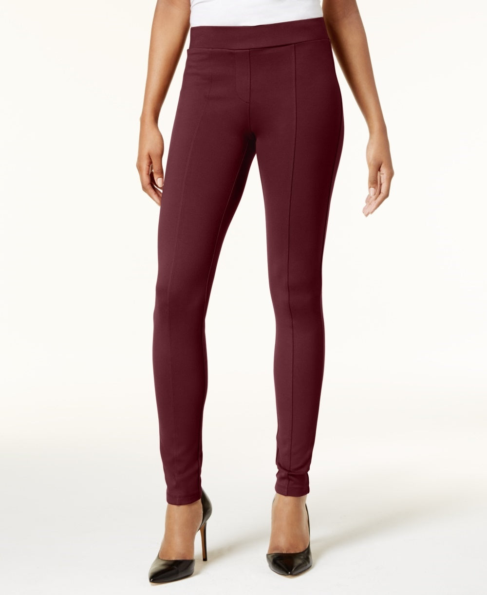 Style & Co Women's Petite Seam-Front Ponte-Knit Leggings Purple Petite Medium