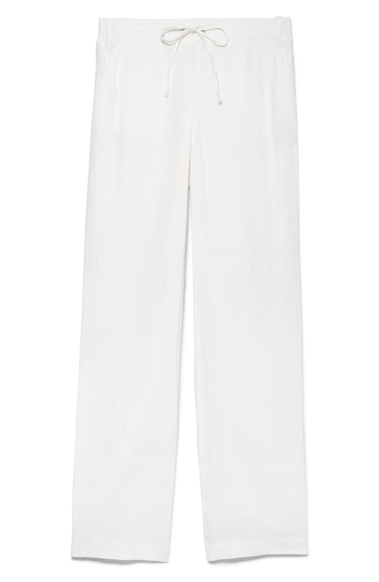 Vince Camuto Women's Linen Drawstring Wide-Leg Pants Ultra White Size XL
