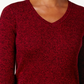 Karen Scott Women's Petite Cotton Ribbed Marled Sweater Bright Red Petite Large