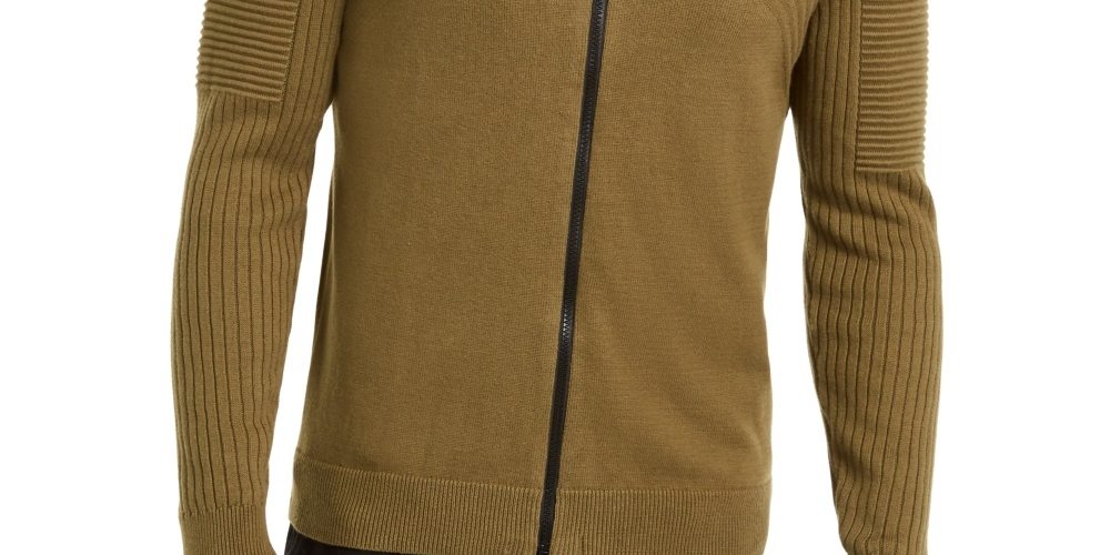 INC International Concepts Men's Samuel Zip Front Cardigan Green Size Small