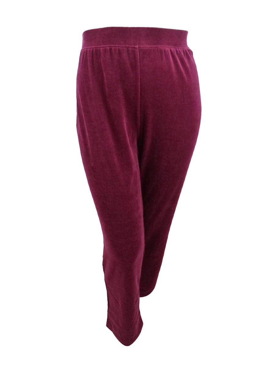 Karen Scott Women's Sport Velour Pants Purple Size XX-Large