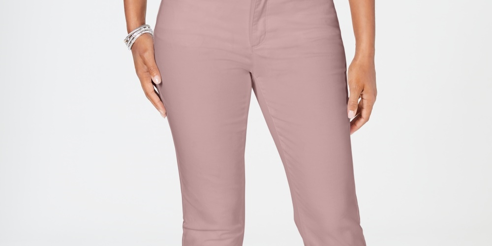 Charter Club Women's Lexington Straight Leg Jeans Pink Size 8 Petite