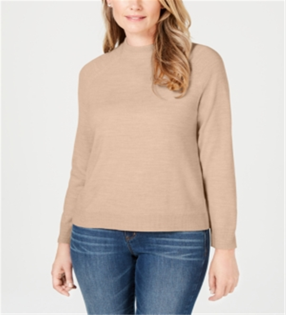 Karen Scott Women's Mock Neck Sweater Brown Size Petite XL