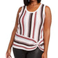 INC International Concepts Women's Plus Striped Side Twist Sweater Pink Size -0X