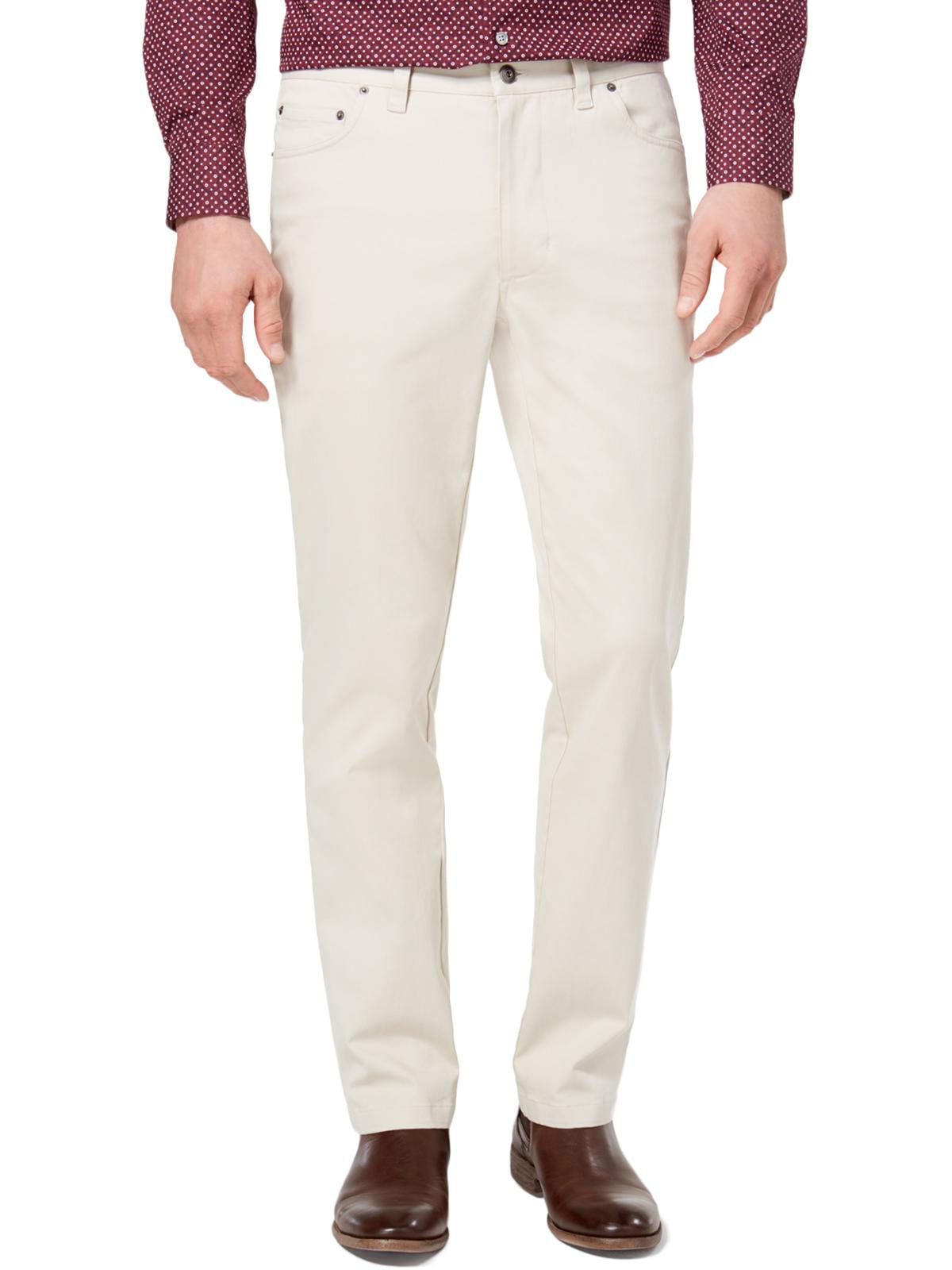 Tasso Elba Men's Cosimo Classic Fit Chino Casual Pants Brown Size 34X32