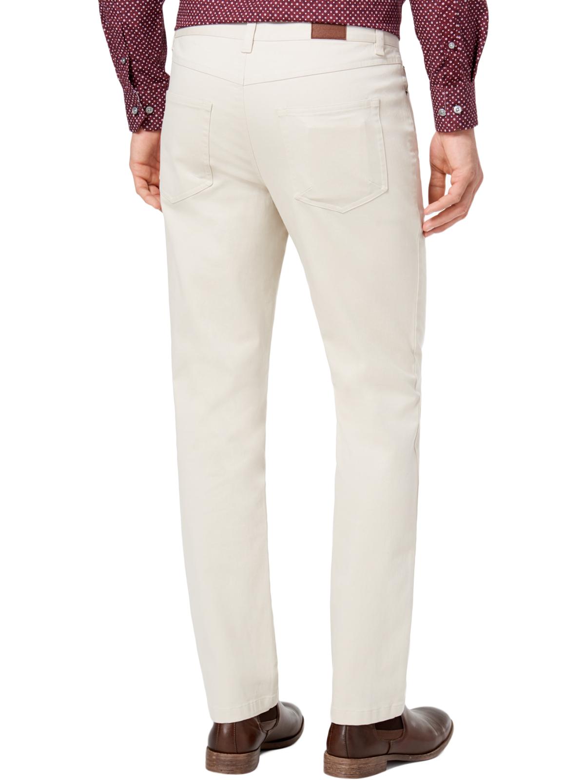 Tasso Elba Men's Cosimo Classic Fit Chino Casual Pants Brown Size 34X32