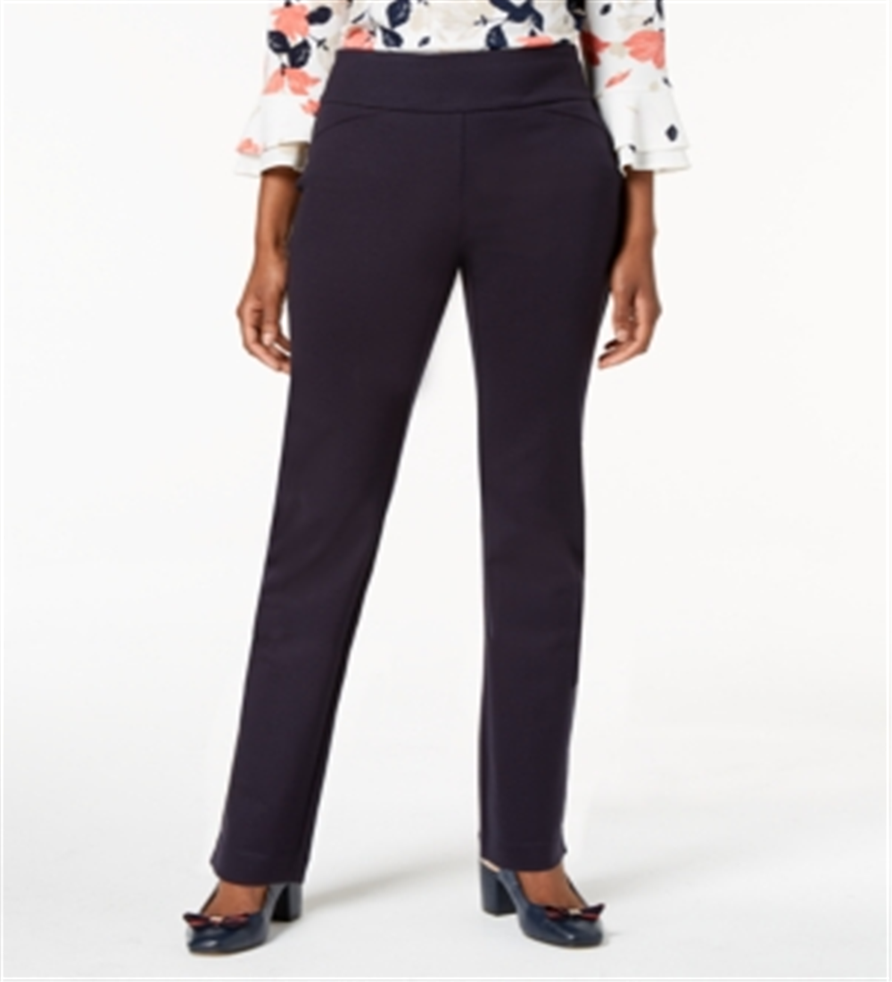 Charter Club Women's Pull on Ponte Knit Pants Blue Size 8 Petite