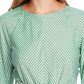 Vince Camuto Women's Striped Long Sleeve Jewel Neck Top Green Size Large