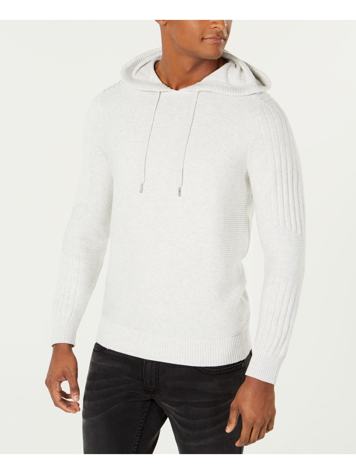 INC International Concepts Men's Hooded Sweater Whispy Gray  Size X-Small