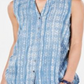 Style & Co Women's Cinched Side Sleeveless Top Blue Size Petite M