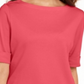 Karen Scott Women's Boat Neck Elbow Sleeve Top Pink Size XXL