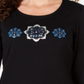 Karen Scott Women's Rhinestone Embellished Cotton Top Black Size Petite S/M